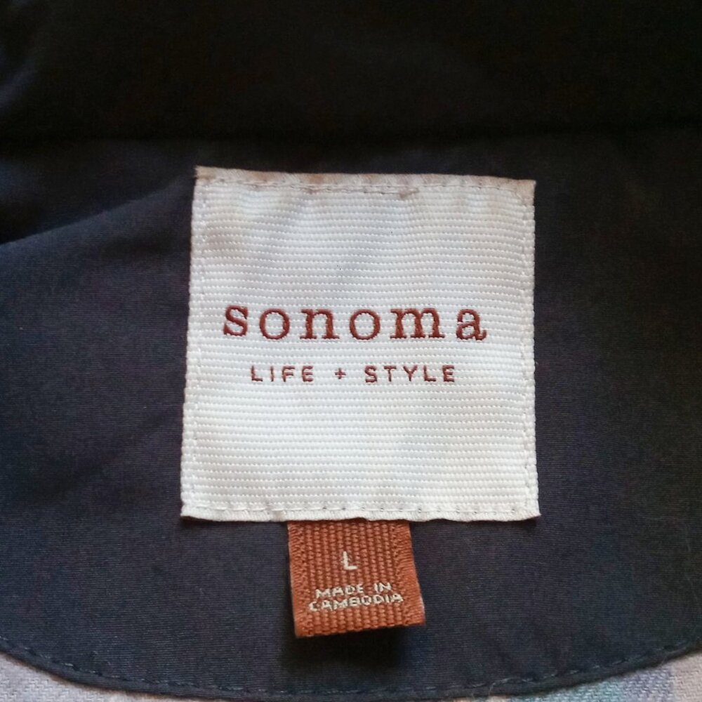 🔥SALE  Sonoma Life+Style Women’s L Black Quilted Vest Plaid Cozy Flannel Lining - Picture 5 of 11